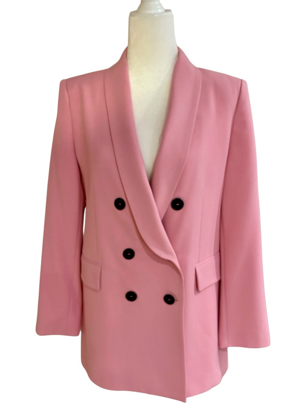 Pink Double-Breasted Blazer